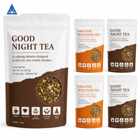 Sachet Doypack en gros pour tisanes, avec fenêtre transparente et fermeture à glissière refermable, pour feuilles de thé en vrac, pour la relaxation et le sommeil, sans caféine, qualité alimentaire, 2oz 56g