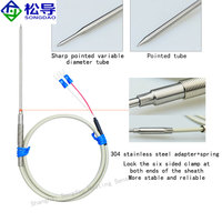 Sonde de température tubulaire à diamètre variable à pointe acérée, capteur de température à thermistance NTC en acier inoxydable à pénétration