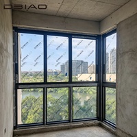 Ventana Corredera de Aluminio con Doble Vidrio Templado Horizontal Moderna de Tamaño Personalizado, con Cerradura Antirrobo, Seguridad y Protección Contra Incendios para Exteriores