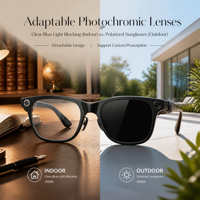 Lunettes Intelligentes IA avec Caméra 20MP, EIS 6 Axes, Traduction IA, BLE5.3, Musique et Appels, WiFi6, pour Voyage et Vlogging, 290 mAh W660