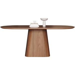 Juego de Mesa y Sillas de Comedor Redondas de Estilo Moderno, Madera Maciza Color Nogal, para Hogar, Balcón, Oficina, Reuniones, Pequeño Espacio de Ocio - Product Image 6