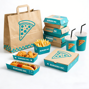 กล่องกระดาษบรรจุภัณฑ์เบอร์เกอร์แบบฝรั่งเศส พิมพ์โลโก้ได้ตามต้องการ สำหรับไก่ทอดแบบนำกลับบ้าน กล่องบรรจุภัณฑ์อาหารจานด่วนแบบใช้แล้วทิ้ง - Product Image 2