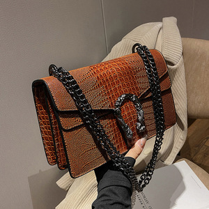 Wholesale Luxury Alligator Pattern Crossbody Shoulder Bag PU Leather Polyester Fashion Women's Large Capacity Messenger Purses - Product Image 6