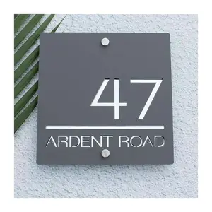 2023 New Product WholesaleCustomized No MOQ House Number Board Acrylic Hotel Sign Door Number Plates Address Plaques