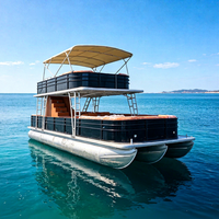 Nouveau design de luxe, yacht de fête de 30 pieds, bateau ponton en aluminium à double pont pour la pêche en haute mer, à vendre