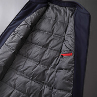 Blouson Bomber Décontracté à Col Rabattu pour Homme 2026 – Qualité Supérieure, Style Hiver Bleu Foncé, Fermeture Éclair, Idéal pour Hommes d'Âge Moyen