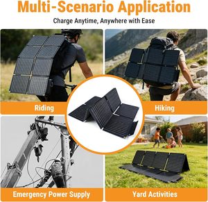 60W ETFE Portable <b>Solar</b> <b>Panel</b> IP67 Waterproof Multi Port <b>Solar</b> Charger Dual USB-A QC3.0 60W USB-C DC Output for Camping Hiking - Product Image 3