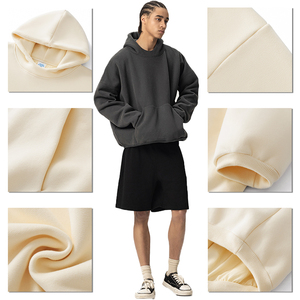 Sweat à capuche pour homme, 100% coton, coupe oversize, imprimé floqué, style streetwear hip-hop, avec poche - Product Image 3