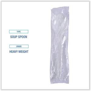Cuchara para Sopa de Poliestireno Resistente Boardwalk, Cubiertos Desechables Blancos, 1000 Unidades por Caja - Product Image 3