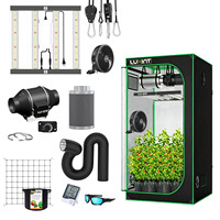 Kit complet de serre de culture intelligente LUXINT 3 x 3 pieds pour 3 plantes avec barre LED de culture de 240 W et système de ventilation à conduit de 4 pouces