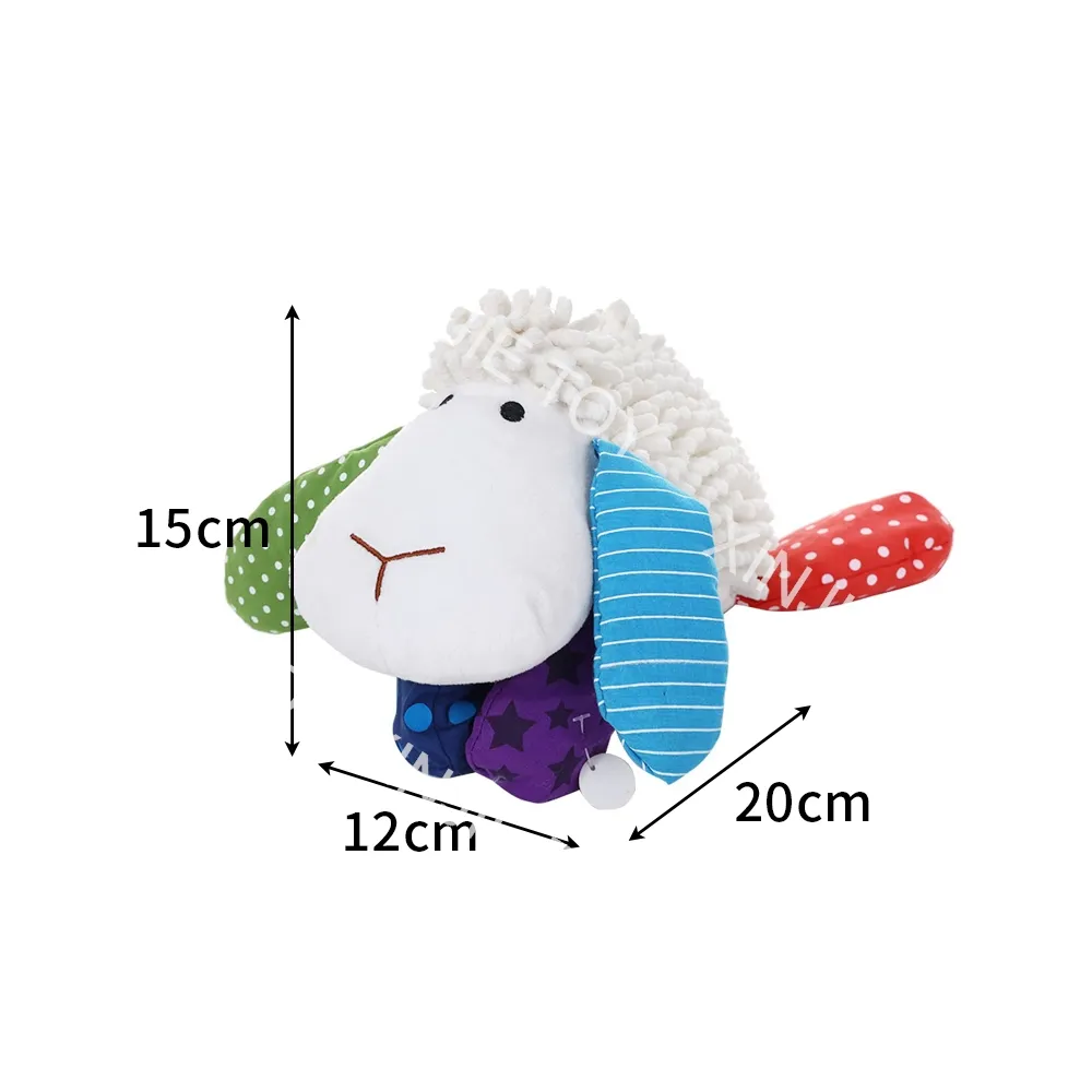 Супер мягкая белая Набивная игрушка в виде баранины на заказ, музыкальная набивная овечка, плюшевая игрушка, 20 см цветные уши баранина, игрушка