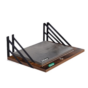 <b>Wall</b> <b>Mounted</b> Wooden Storage Rack Brown Rectangle Durable Multipurpose For Bedroom <b>Wall</b> <b>Shelves</b> - Product Image 5