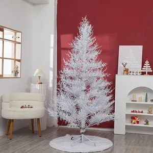 700, белая искусственная новогодняя елка с синими светодиодными пузырьками