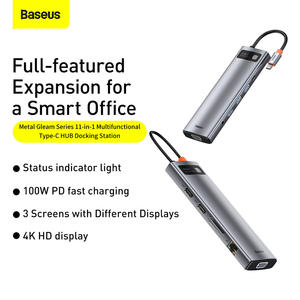 Concentrador de red <span class=keywords><strong>USB</strong></span> 3,0 tipo <span class=keywords><strong>C</strong></span>, Adaptador 4K @ 30Hz HD PD 11 en 1, estación de acoplamiento multifuncional tipo <span class=keywords><strong>C</strong></span> para <span class=keywords><strong>Baseus</strong></span> - Product Image 2