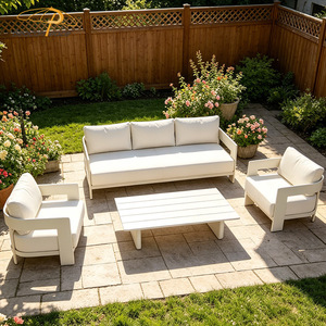 Ensemble de canapés d'extérieur tout en aluminium, mobilier de <span class=keywords><strong>jardin</strong></span>, ensemble de canapés modulaires 4 pièces pour terrasse, patio, villa, cour - Product Image 3