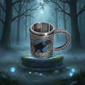 Personalizzato teschi caffè Die Krahe tazze europeo <span class=keywords><strong>Vintage</strong></span> medievale in acciaio inox tazza di birra resina doppia parete Crow Design tazze tazza - Product Image 6