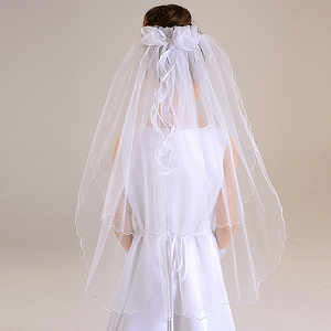 Velo de Novia Blanco Elegante y Sencillo de Tul de Alta Calidad F7316, Corona para Niña, Accesorios para <span class=keywords><strong>Primera</strong></span> Comunión - Product Image 5