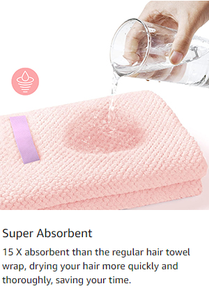 Serviette turban microfibre éponge pour séchage rapide des cheveux après la douche - Product Image 2