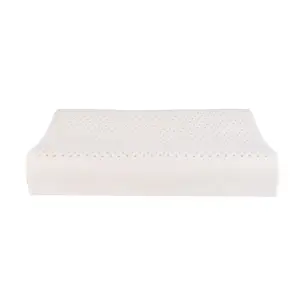 Pequeño contorno 50*30*7/9 forma de onda 100% espuma de látex natural almohada de látex de contorno ergonómico para un sueño saludable