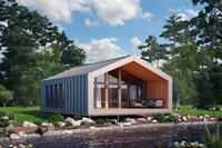 Maisons préfabriquées modulaires modernes en acier léger triangulaires, villas de luxe modernes