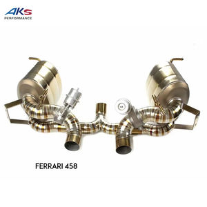 Sistema de escape de titanio AKS para <span class=keywords><strong>Ferrari</strong></span> <span class=keywords><strong>458</strong></span> Italia 4.5L V8 Catback System con válvula neumática - Product Image 1