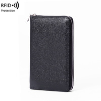 Grosir Dompet Kulit Asli Tas Kartu Multifungsi Baris Ganda Sederhana