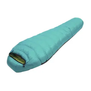 2021 Chinese portable online selling 4 season arm outdoor camping sports split polyester shell winter duck feather sleeping bags