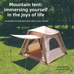 Tente de glamping gonflable portable pour 3 à 5 personnes, tente cabine étanche, installation facile et rapide, maison familiale pour le camping en station balnéaire - Product Image 1