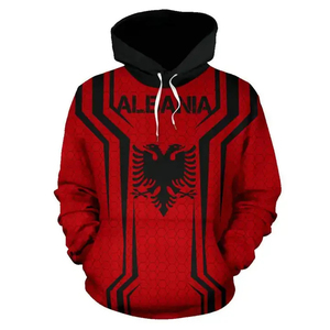 Sweat-shirts et pulls à capuche pour hommes avec motif drapeau et carte de l'Albanie, impression aigle, survêtements de <span class=keywords><strong>mode</strong></span>, hauts de sport à capuche pour hommes - Product Image 5