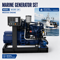 Groupe électrogène marin SCDC-24 Weichai WP2.3 Série 4 temps 4 cylindres 24kW 30kVA pour bateaux de patrouille et navires de transport fluvial