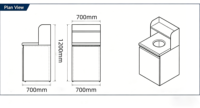 Armoire à déchets en acier inoxydable avec crédence, unité de traitement des déchets pour cuisine commerciale, pour restaurants et hôtels