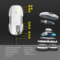 FMART T9 980g Robot Limpiacristales Eléctrico Ultraligero y Ultrafino, Portátil, con Motor sin Escobillas, Controlado por Aplicación, para Autos y Hoteles