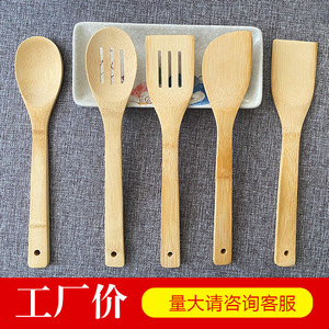ชุดไม้พายไม้ไผ่ด้ามยาวไม่เคลือบสี อุปกรณ์ทำครัว ล้างมือเท่านั้น - Product Image 4