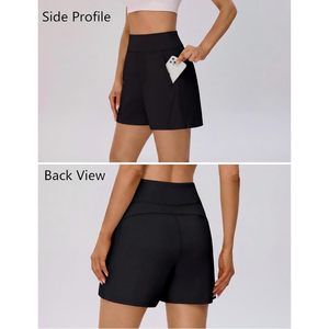 FOXA Pantalones cortos de cintura alta para mujer de 5 pulgadas con bolsillos para entrenamiento de verano, golf, correr, ropa informal - Product Image 5