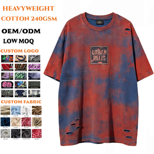 OEM/ODM Oversized Heavyweight T-shirt <b>Vintage</b> Distressed Acid Wash <b>Graphic</b> <b>Tee</b> Streetwear Custom Print Unisex Clothing 6625 - Product Image 1