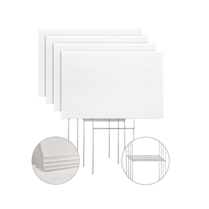 4mm 18x12 inch Trắng tấm nhựa sóng sân ký cho sinh nhật bất động sản nhà để xe bán Cuộc Bầu Cử Chiến Dịch chính trị - Product Image 1