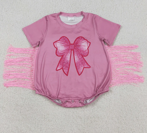 Combinaisons décontractées respirantes en polyester/coton pour bébés filles, avec volants, nœuds et drapeaux brodés, pour le 4 juillet - Product Image 4