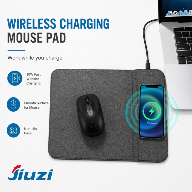 Custom LOGO PC Accessory Laptop Office 10W/15W Wireless Charge Mouse Pad