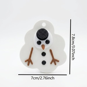 Ciondolo Pupazzo di Neve Sciogliibile Stampato in 3D, Ornamento per Albero di Natale, Portachiavi, Charm per Borsa, Regalo Invernale Antistress Bianco - Product Image 2