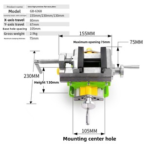 Étau de précision à glissière croisée, étau spécial pour perceuse sur colonne, table de travail mobile bidirectionnelle pour fraiseuse, vente en gros usine - Product Image 1