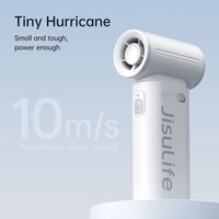 Ventilateur portable à turbine JisuLife Life9, batterie 5000 mAh, cinq vitesses, rechargeable par USB, design portable, pour la maison et la voiture – Cadeau idéal