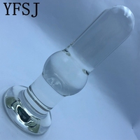 YFSJ Borosilicate Glass Anal Prostate SPOT Massager Sex Toy Medicine Hammer Model untuk Wanita Pria (Transparan 129x41.5mm 254.5g)