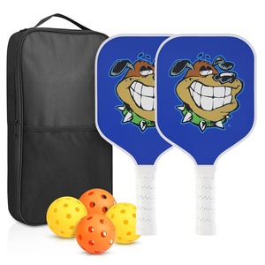 Ensemble de raquettes de pickleball pour débutants, raquette en fibre de verre avec sac de transport et balles d'entraînement, kit de jeu en plein air imprimé sirène - Product Image 6