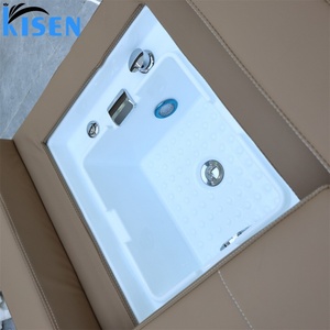 โต๊ะทำเล็บ Kisen อุปกรณ์ร้านเสริมสวย เตียงสระผมปรับระดับไฟฟ้าพร้อมไฟ LED สำหรับสระผม - Product Image 3