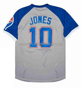 งานเย็บคุณภาพดีที่สุดแบบสั่งทำ # เสื้อเบสบอลย้อนยุคแบบหนาของทีมจอนส์อเมริกันหมายเลข 10 - Product Image 5