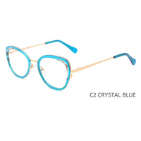 Style à la mode ovale acétate optique lunettes cristal coloré Design Temple Logo personnalisé
