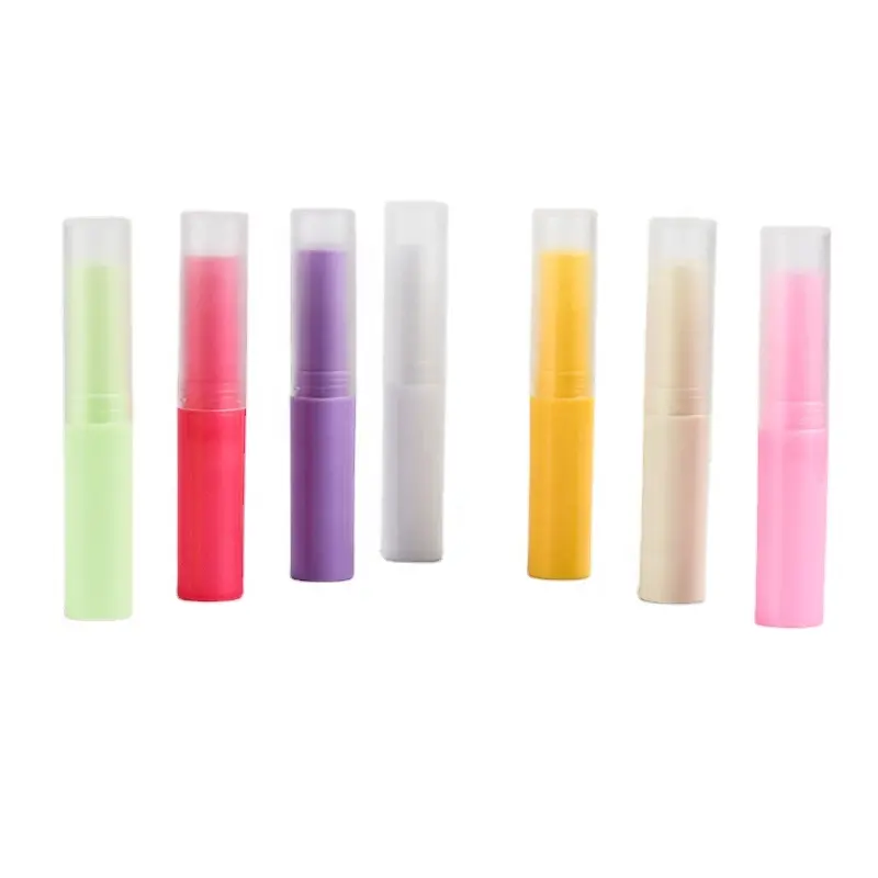 Embalagem de cosméticos, recipiente de tubo de batom de plástico 4g 5g rosa amarelo transparente branco preto tubo de bálsamo