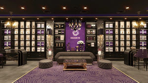 ชั้นวางโชว์ไฟ LED แบบกำหนดเองระดับไฮเอนด์สำหรับร้านน้ำหอมร้านเครื่องสำอางขายส่งการออกแบบตกแต่งภายในร้านขายปลีก - Product Image 2