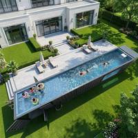 Piscine Modulaire Conteneurisée 40FT en Acier/Acrylique pour Jardin, Zone Spa Familiale Écologique avec Jet de Nage, Certifiée ISO |   Plug and Play