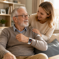 Reloj Inteligente GPS 4G para Personas Mayores, Botón SOS, Alarma de Caídas, Monitor de Frecuencia Cardíaca y Presión Arterial, Resistente al Agua IP67, Reloj de Seguimiento para Adultos Mayores